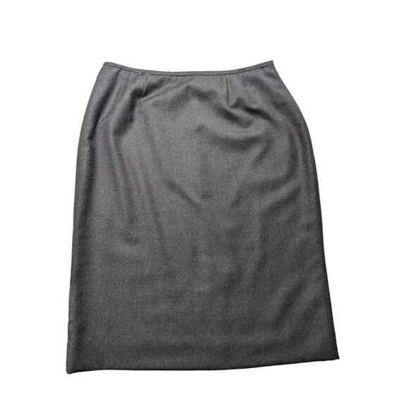 Albert Nipon Wool Pencil Skirt Charcoal Gray Career Business Academia Size 8 - Picture 1 of 4